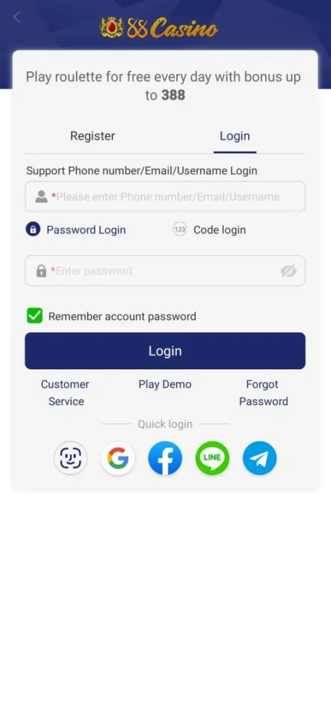 88 Casino Game Login
