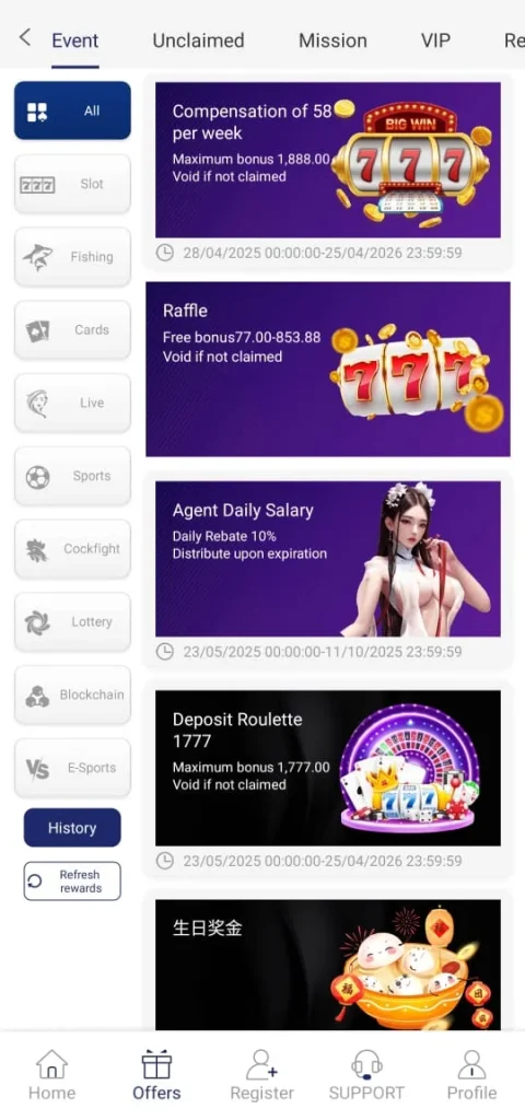88 Casino Game Events