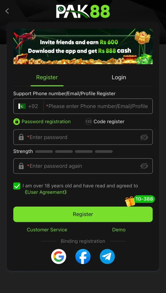 PAK88 Game Register